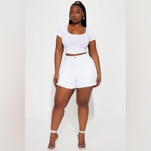 NOBO White High-Waist Denim Shorts NWT!